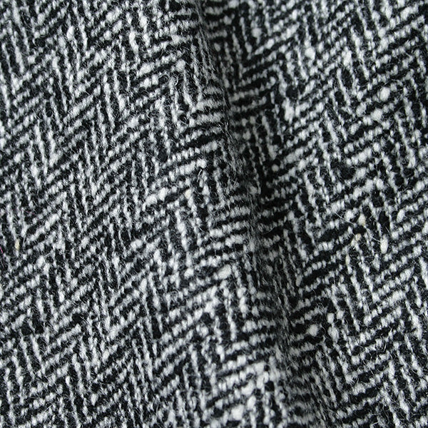 SHORT COAT HERRINGBONE TWEED