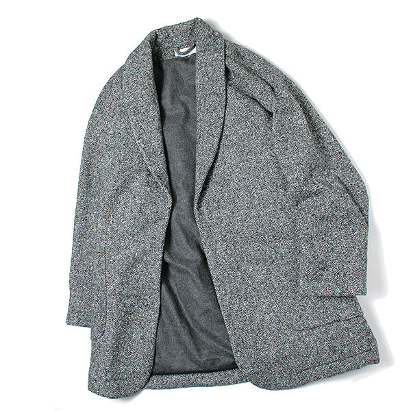 SHORT COAT HERRINGBONE TWEED