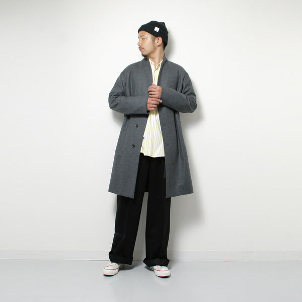 MINIMALIST COAT ORGANIC WOOL WORSTED FLANNEL