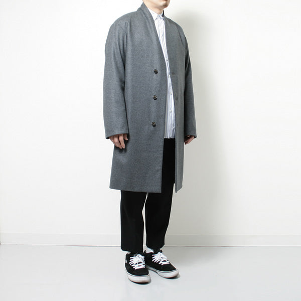 MINIMALIST COAT ORGANIC WOOL WORSTED FLANNEL