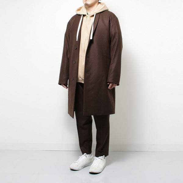 MINIMALIST COAT ORGANIC WOOL WORSTED FLANNEL