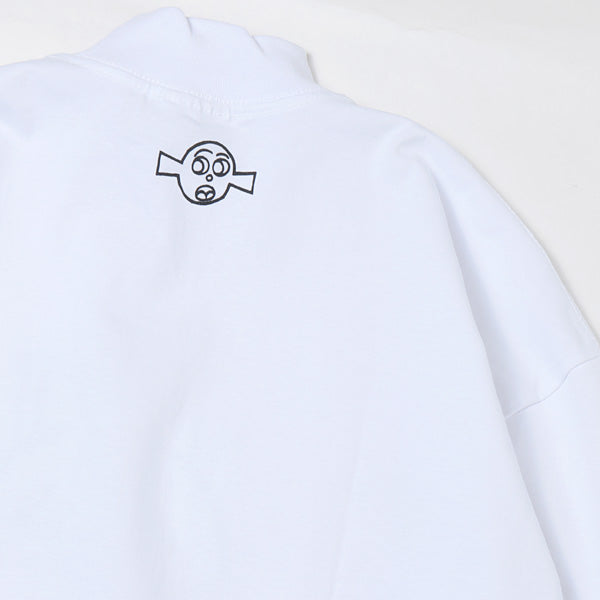 L/S Tee BASQUIAT(MOCK NECK WHITE)