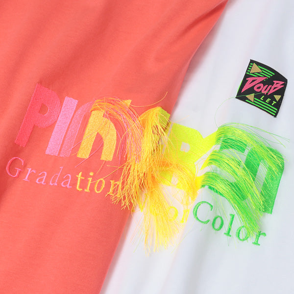 GRADATION NEON EMBROIDERY T-SHIRT