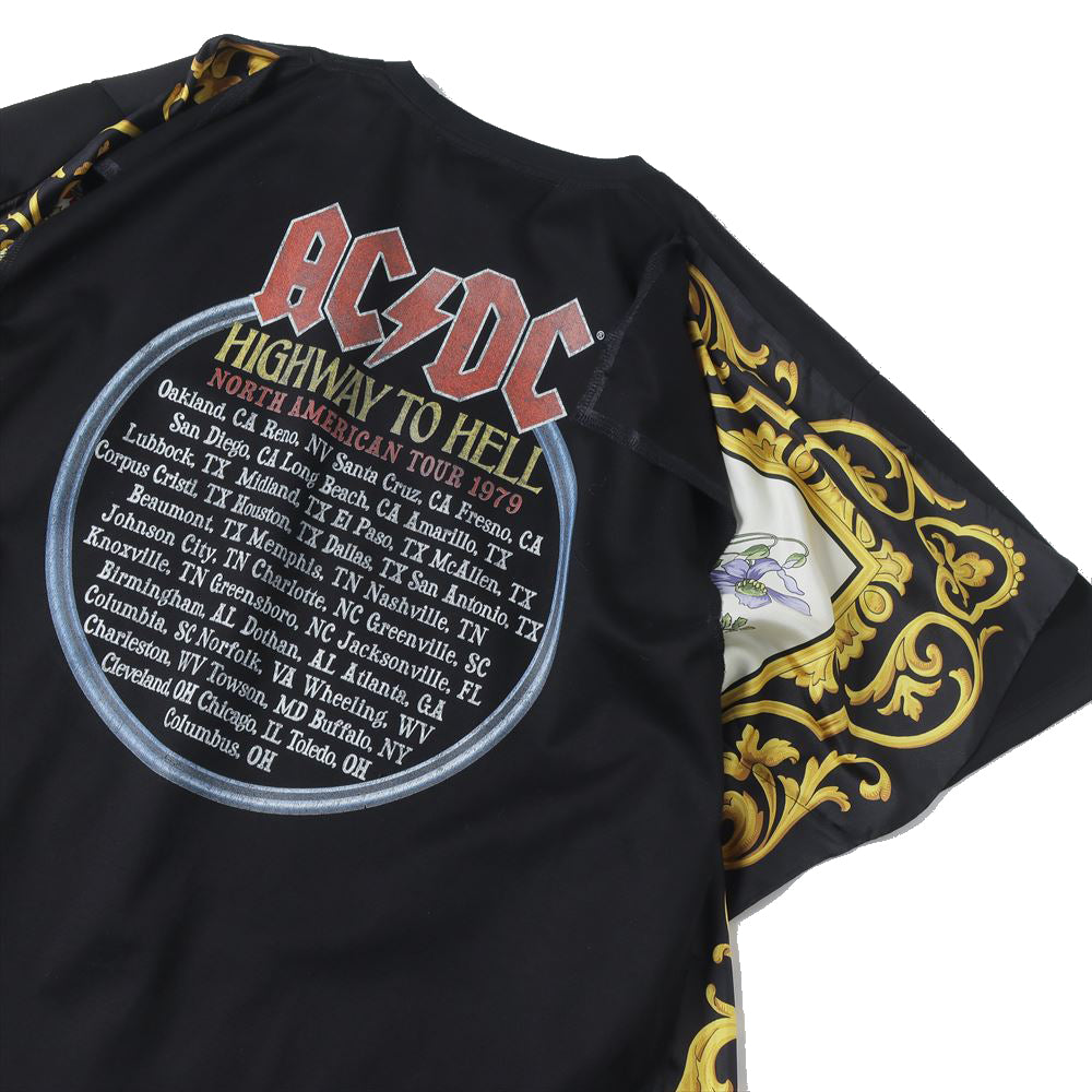 綿度詰め天竺プリント AC/DC×シルクスカーフ T001