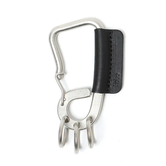 CARABINER KEY RING L with COW LEATHER