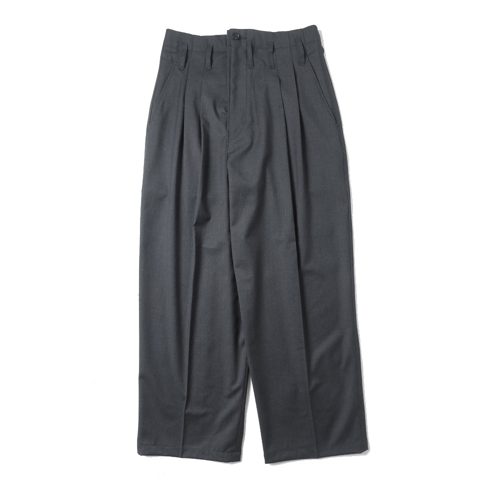 WOOL BLEND WIDE STRAIGHT TROUSERS