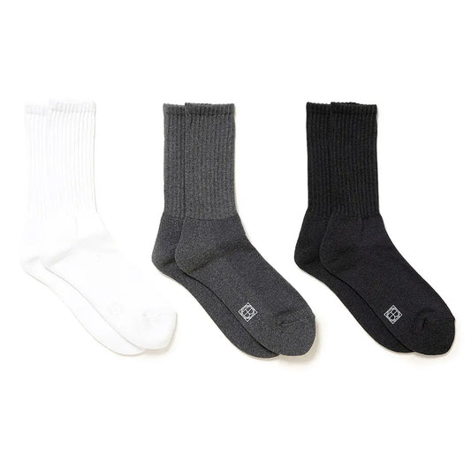 3P PILE CREW SOCKS C/N/PU