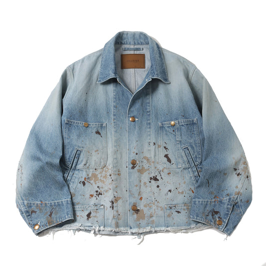 CUT OFF DENIM COVERALL