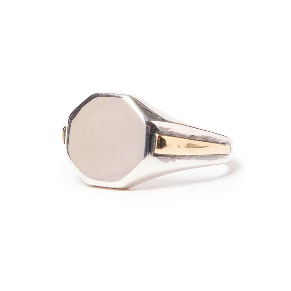 SIGNET RING 925 SILVER with BRASS