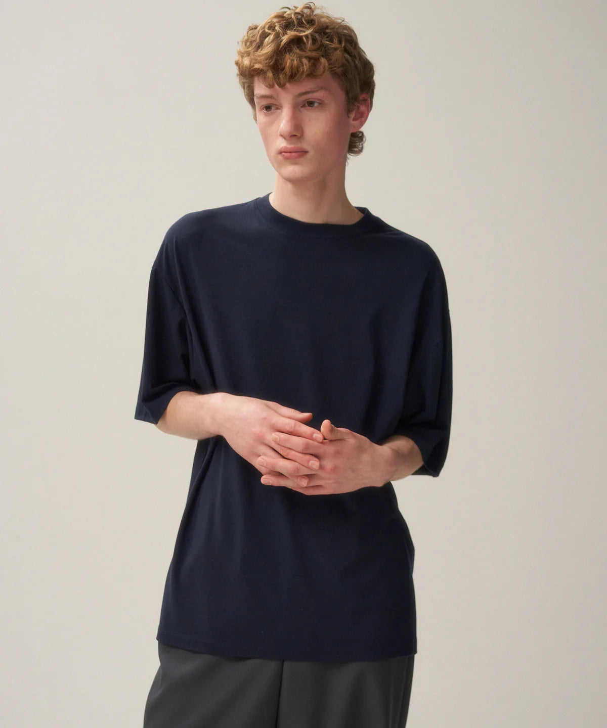 ROYAL WOOL JERSEY OVERSIZED T-SHIRT