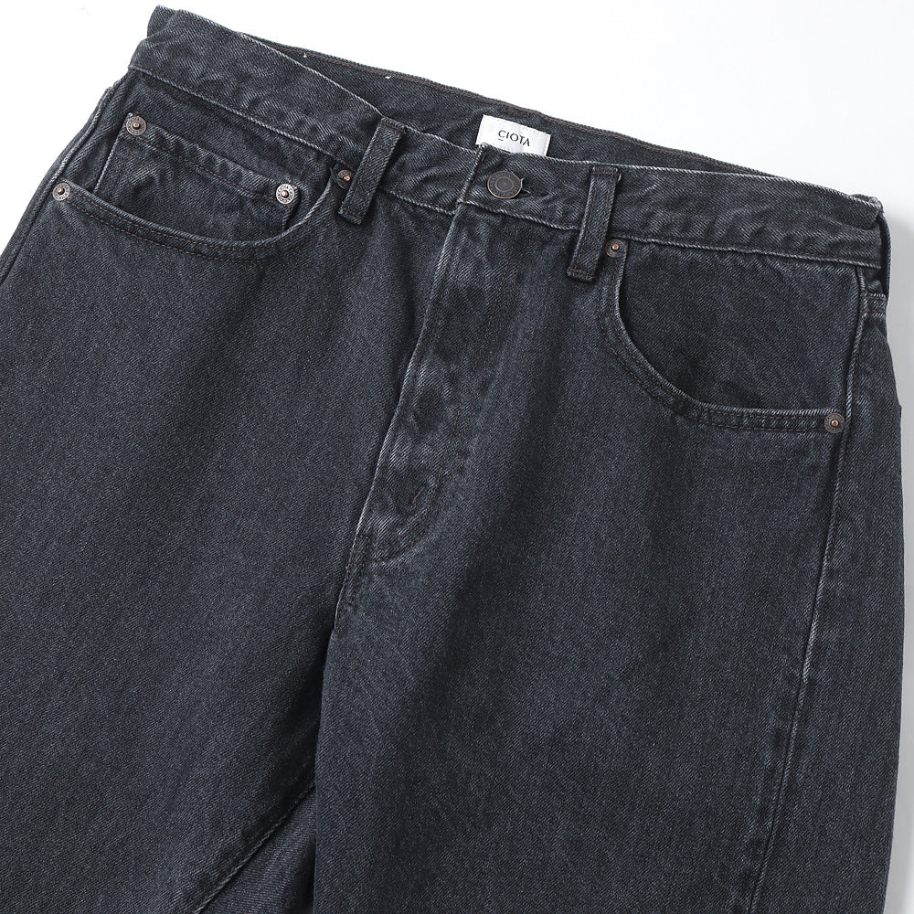 CIOTA) Tapered 5 Pocket Pants/Medium Black (PTLM-22TP-MBK) | CIOTA