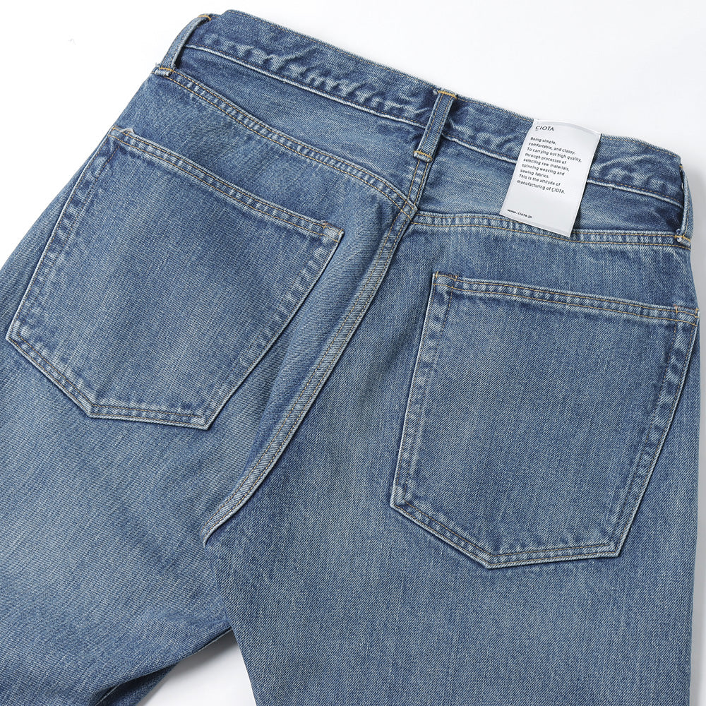 CIOTA) Tapered 5 Pocket Pants/Medium Dark Blue Damage (PTLM-22TP