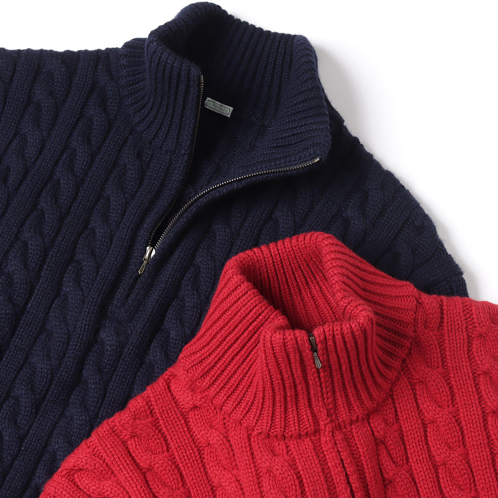 A.PRESSE (ア プレッセ) Cashmere Aran Half Zip Sweater 23AAP-03-03K 