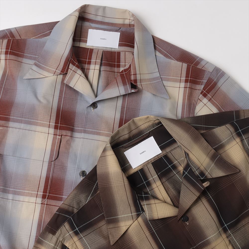 SUGARHILL(シュガーヒル)OMBRE PLAID OPEN COLLAR BLOUSE (2411300501) | SUGARHILL /  シャツ (MEN) | SUGARHILL正規取扱店DIVERSE