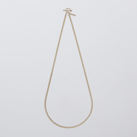 Flat Link Necklace -Double- -Gold-