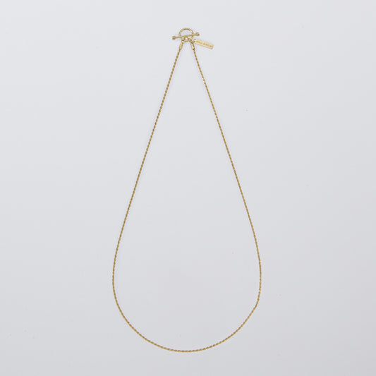 Tiny French Rope Link Necklace -Gold-