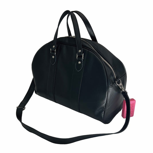 Leather Boston Bag with Soup Accc