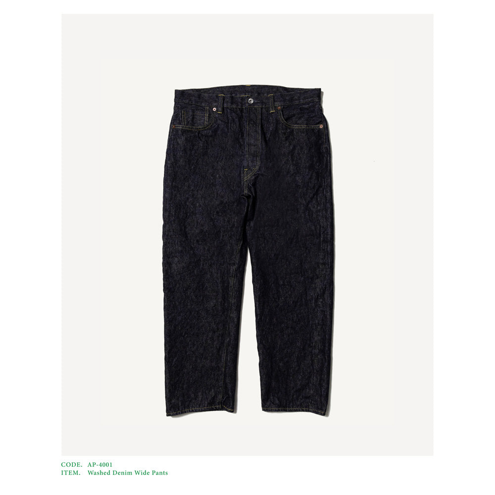 A.PRESSE (ア プレッセ) Washed Denim Wide Pants(ONE WASH) AP-4001 (AP-4001) | A. PRESSE / パンツ (MEN) | A.PRESSE正規取扱店DIVERSE