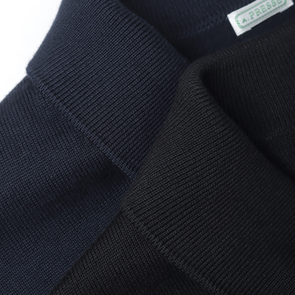 A.PRESSE (ア プレッセ) Cotton Knit L/S Polo Shirts 24SAP-03-07K