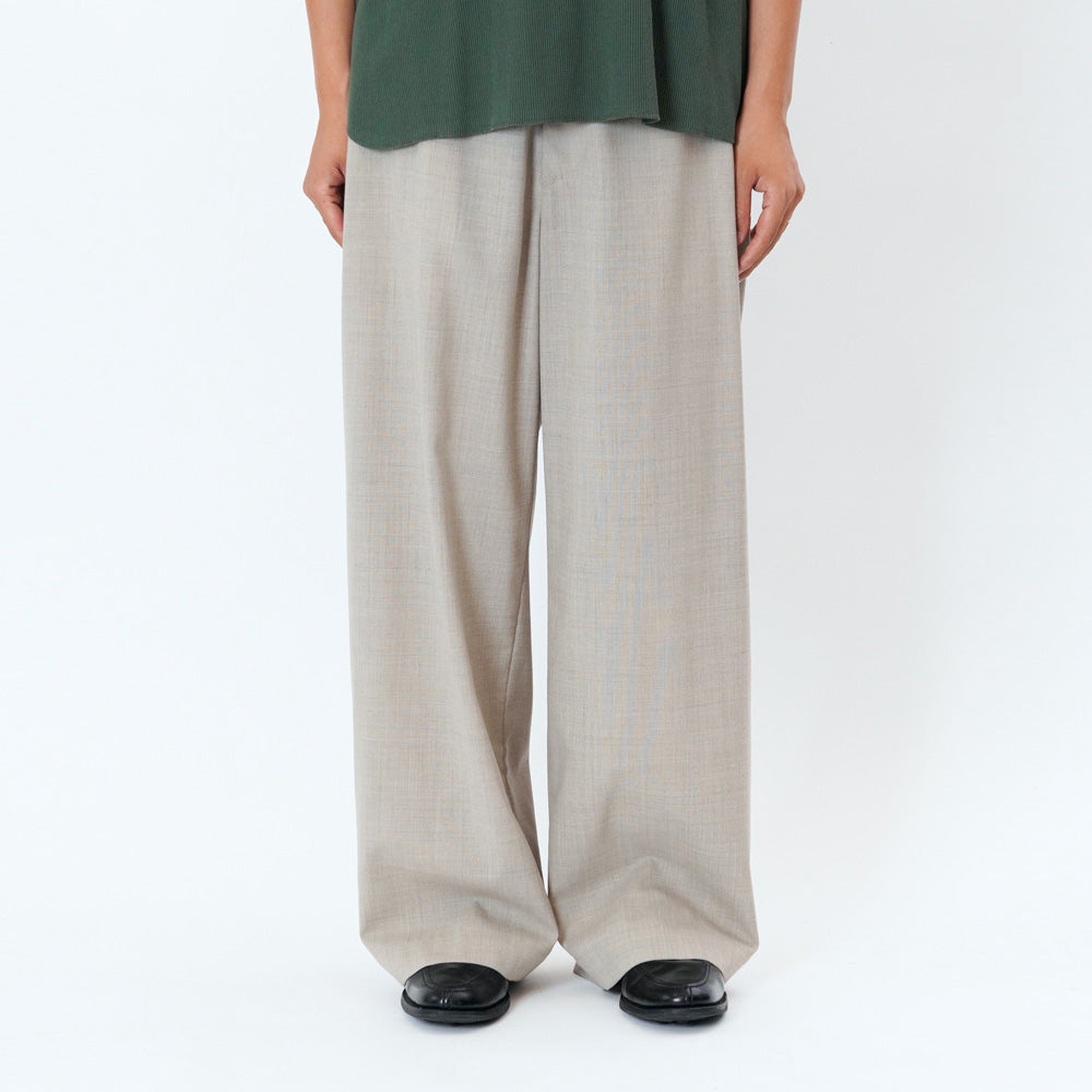 SUMMER WOOL WIDE TROUSERS