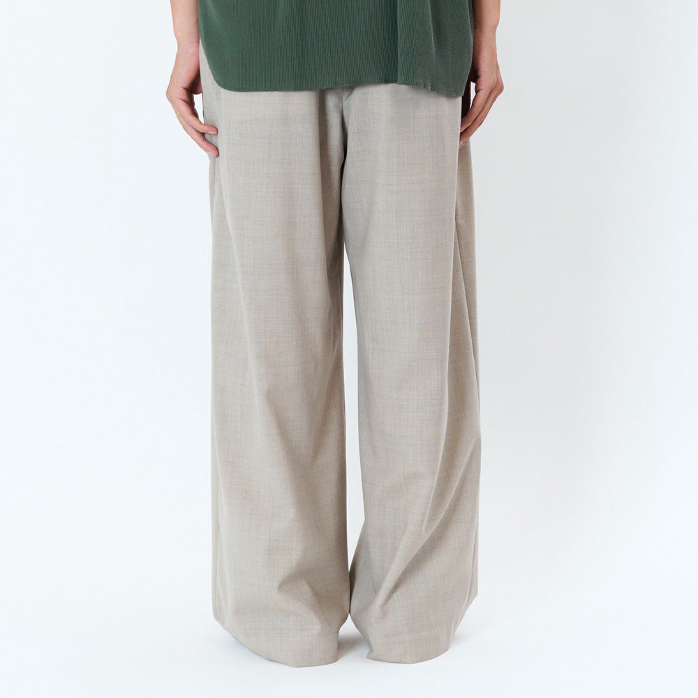 SUMMER WOOL WIDE TROUSERS