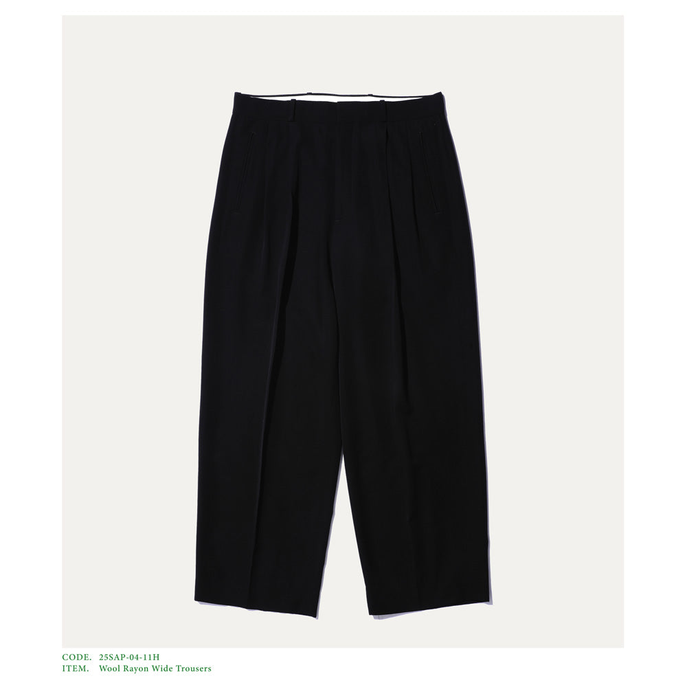 Wool Rayon Wide Trousers