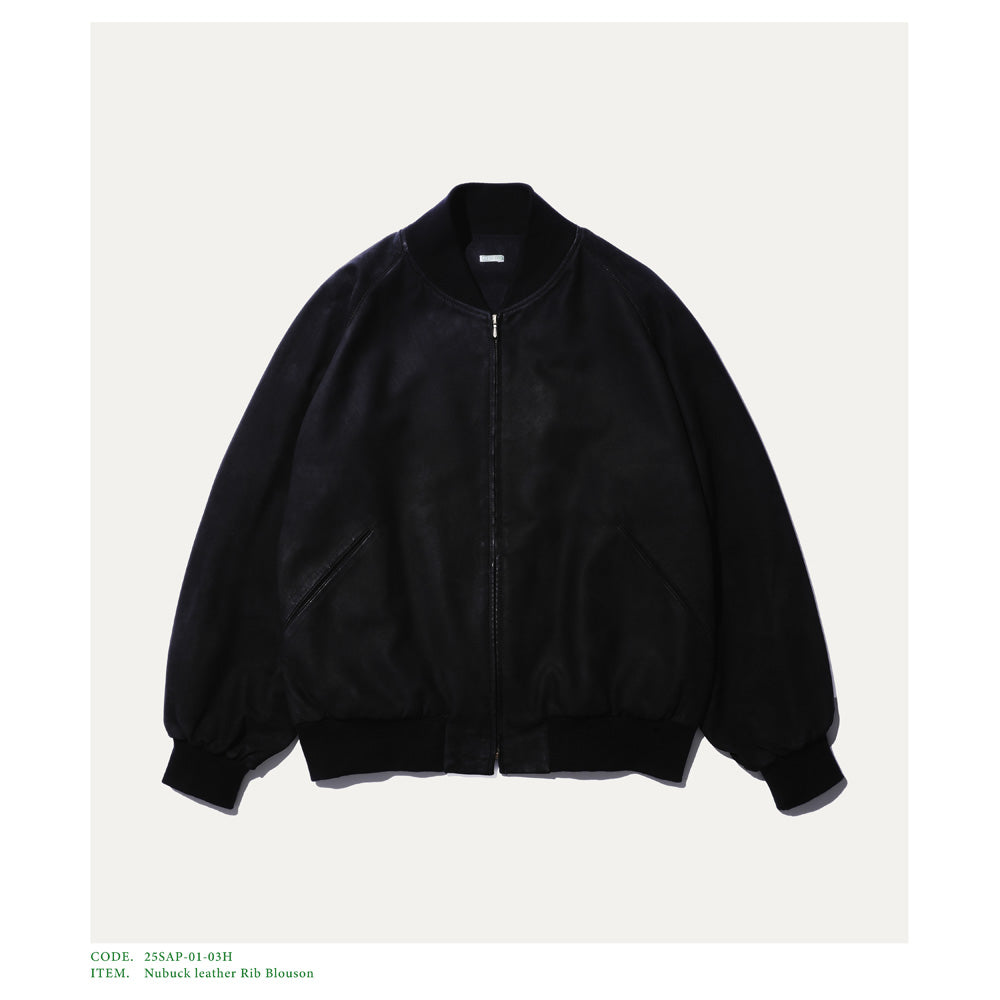 Nubuck leather Rib Blouson