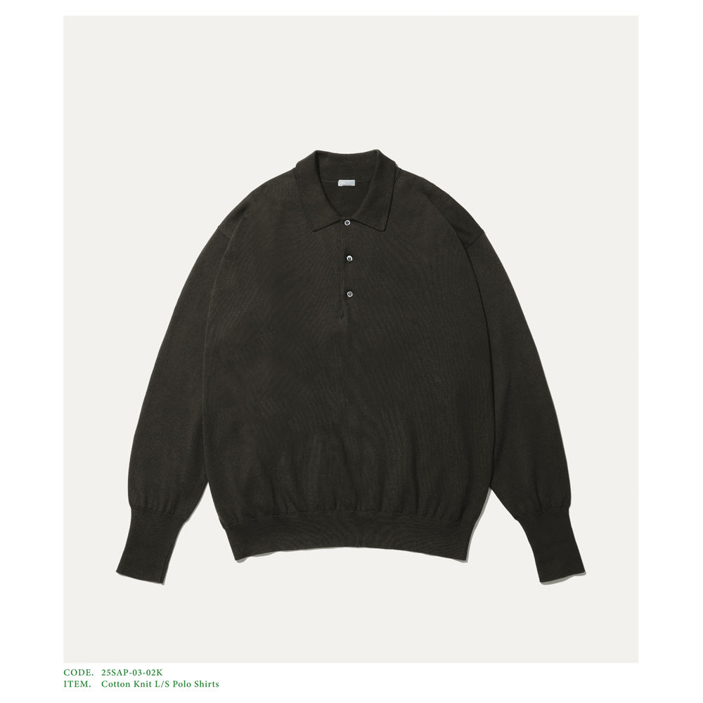 Cotton Knit L/S Polo Shirts