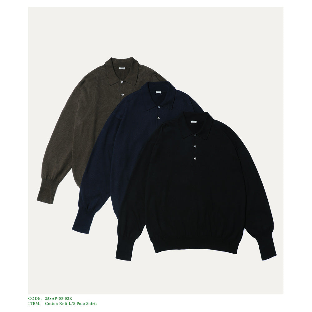 Cotton Knit L/S Polo Shirts