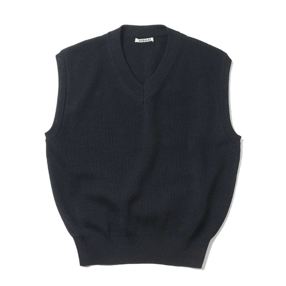 FLAT YARN RIB KNIT VEST