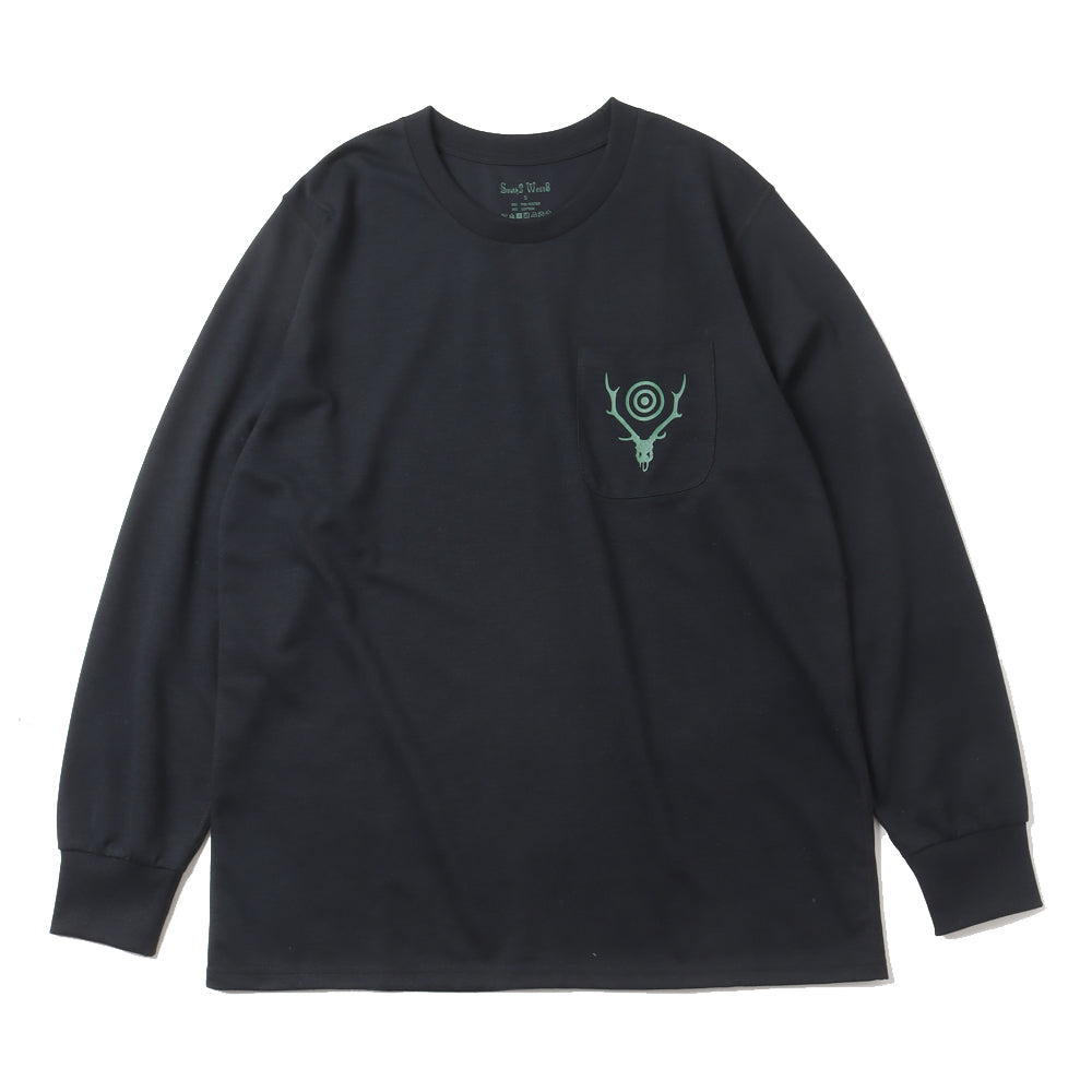 L/S Round Pocket Tee - Circle Horn