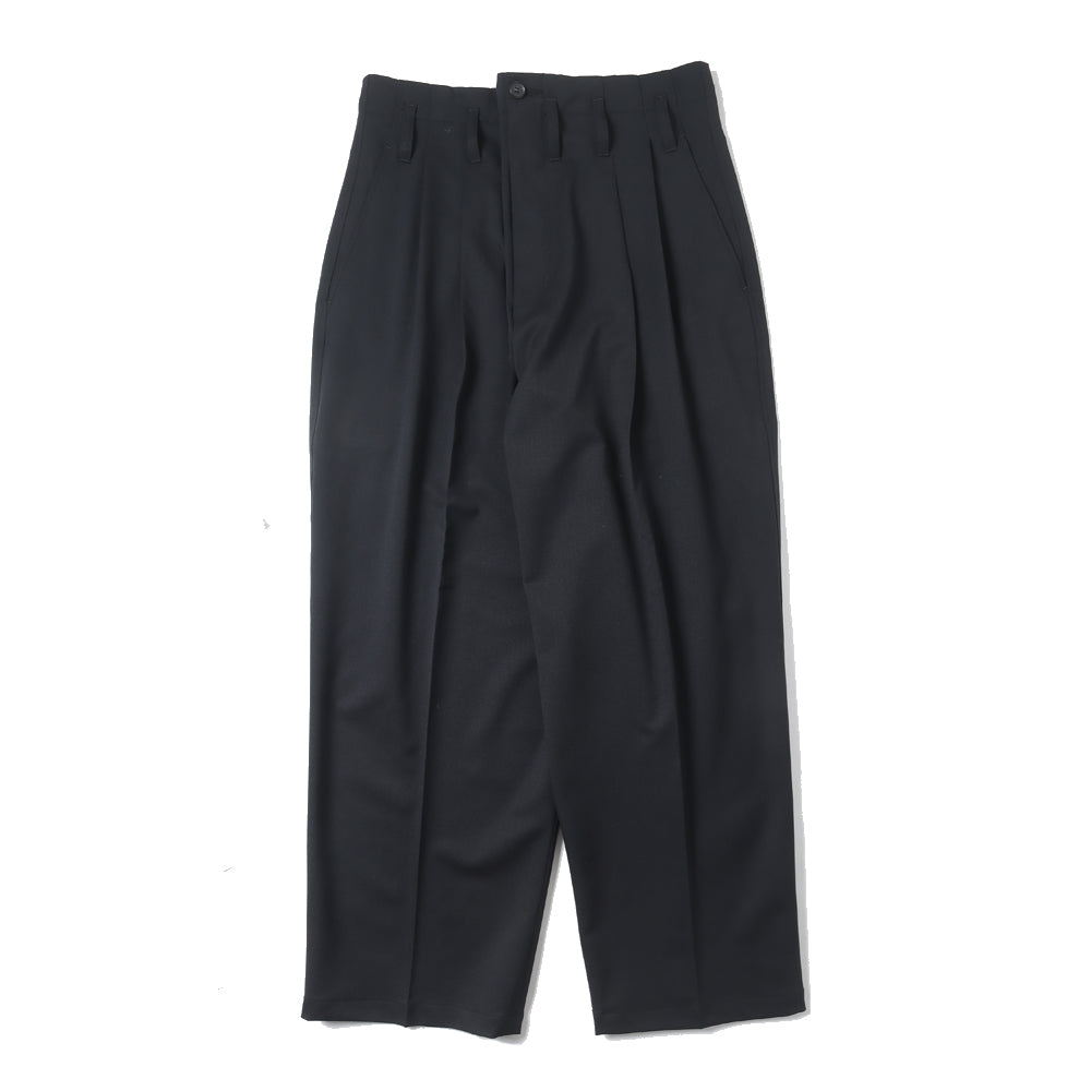 WOOL BLEND WIDE STRAIGHT TROUSERS