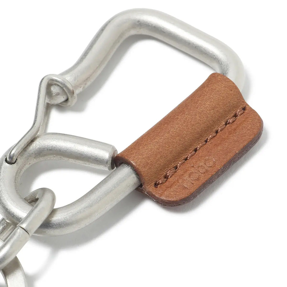 CARABINER KEY RING S with COW LEATHER