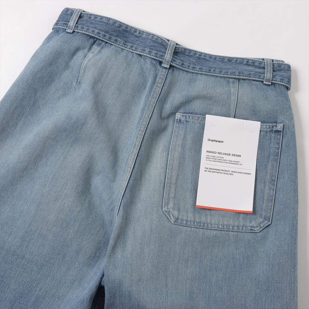 Graphpaper) Selvage Denim Belted Pants (GU243-40192LB) | Graphpaper / パンツ  (MEN) | Graphpaper正規取扱店DIVERSE