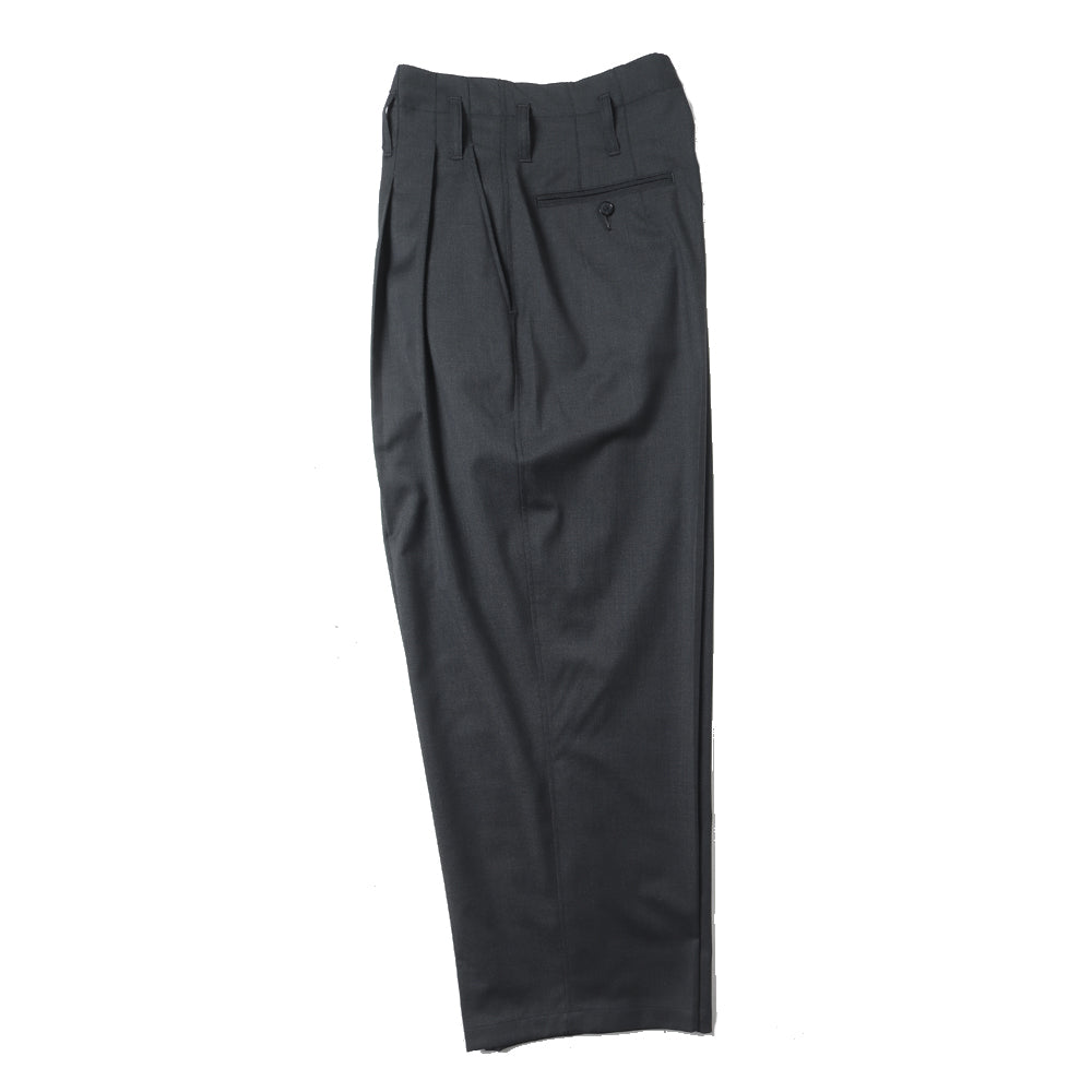 WOOL BLEND WIDE STRAIGHT TROUSERS