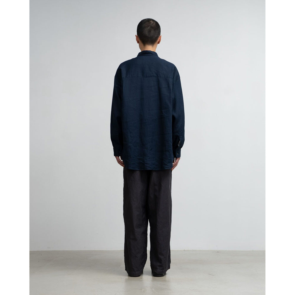 Linen L/S Oversized Regular Collar Shirt