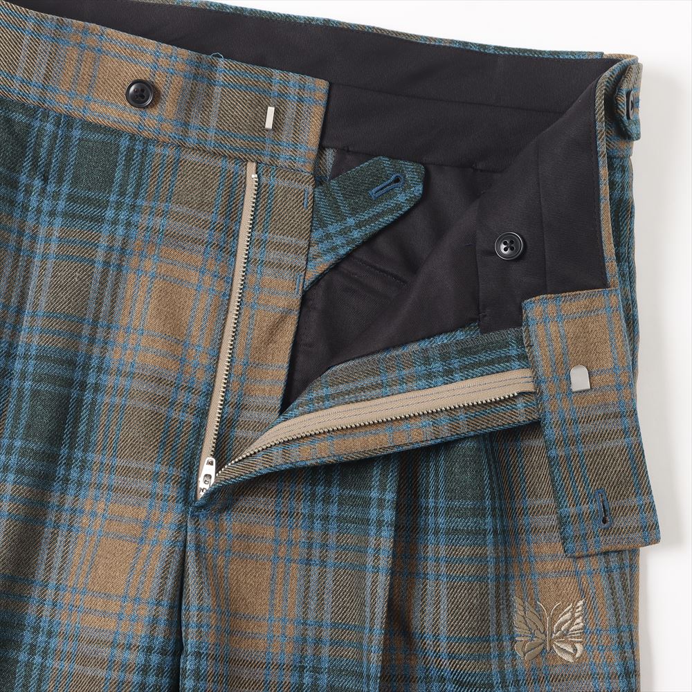 WU Tucked Side Tab Trouser - Poly Plaid Twill