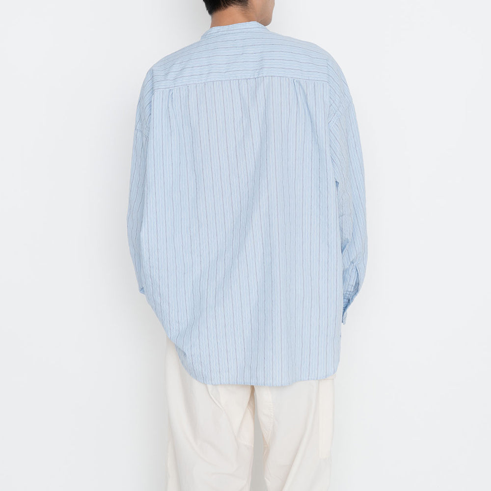 nanamica (ナナミカ) Band Collar Dobby Stripe Shirt SUGS414