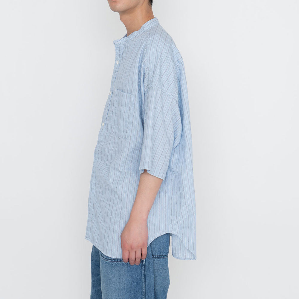 nanamica (ナナミカ) Band Collar Dobby Stripe S/S Shirt SUGS417