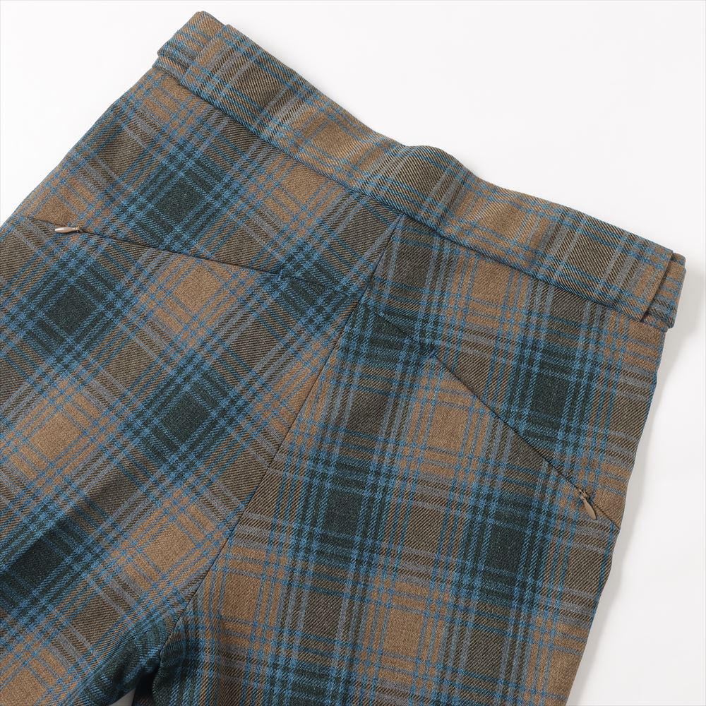 W.U. Tucked Side Tab Trouser - Poly Plaid Twill