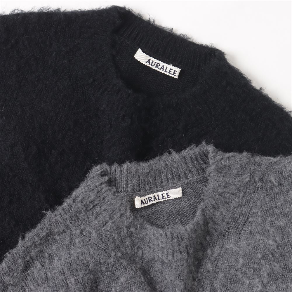 BRUSHED WOOL CASHMERE SILK KNIT P/O