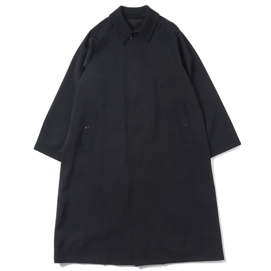 Wool gabardine bal collar coat