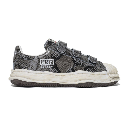 (BLAKEY) OG Sole Printed Python Leather Low-top Velcro Sneaker GRAY