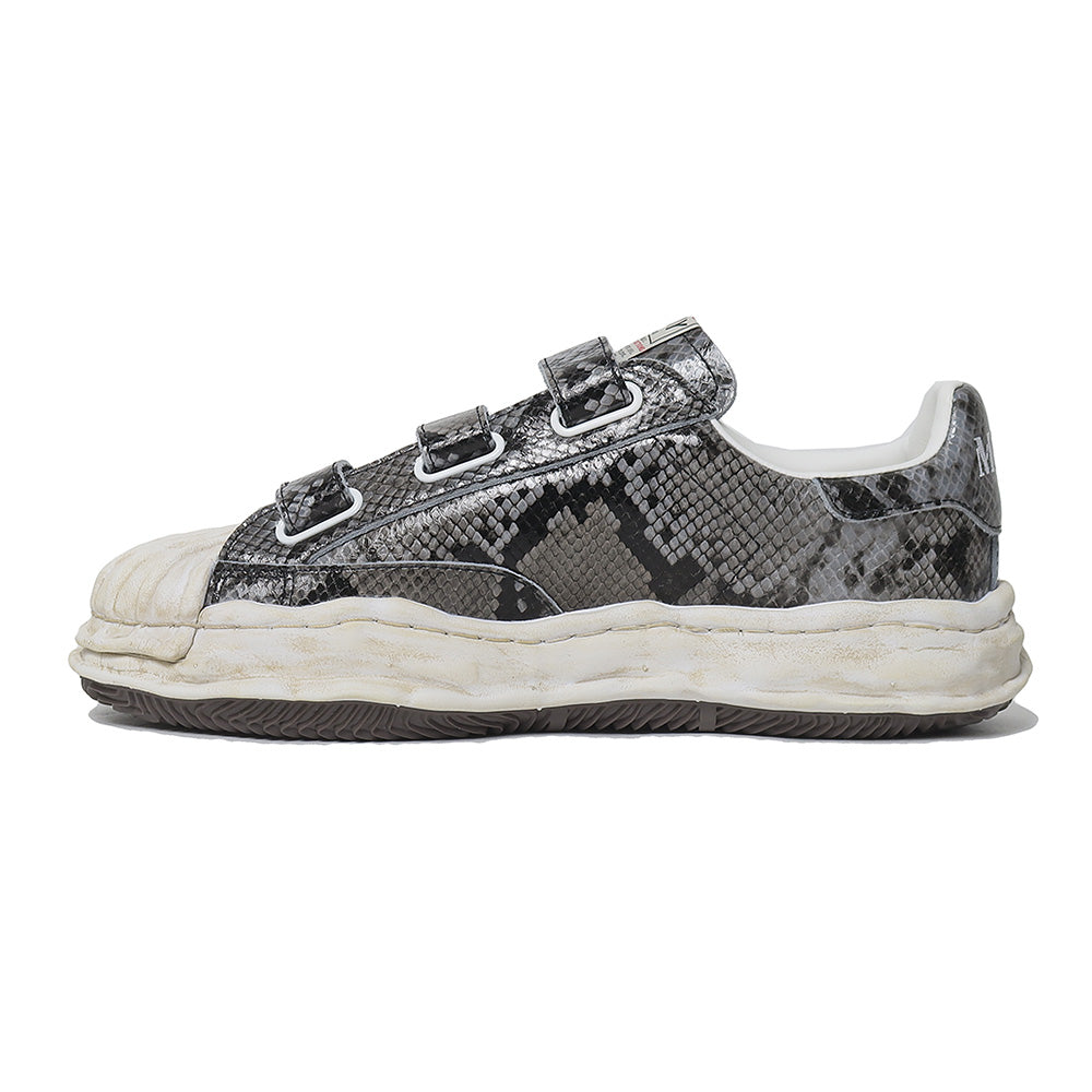 (BLAKEY) OG Sole Printed Python Leather Low-top Velcro Sneaker GRAY