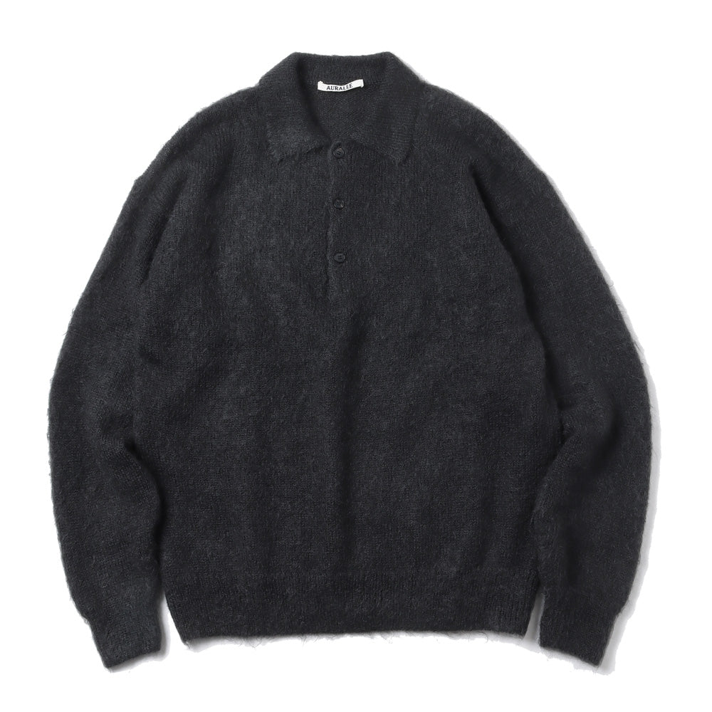 AURALEE(オーラリー)】BRUSHED SUPER KID MOHAIR KNIT POLO (A23AP03KM 