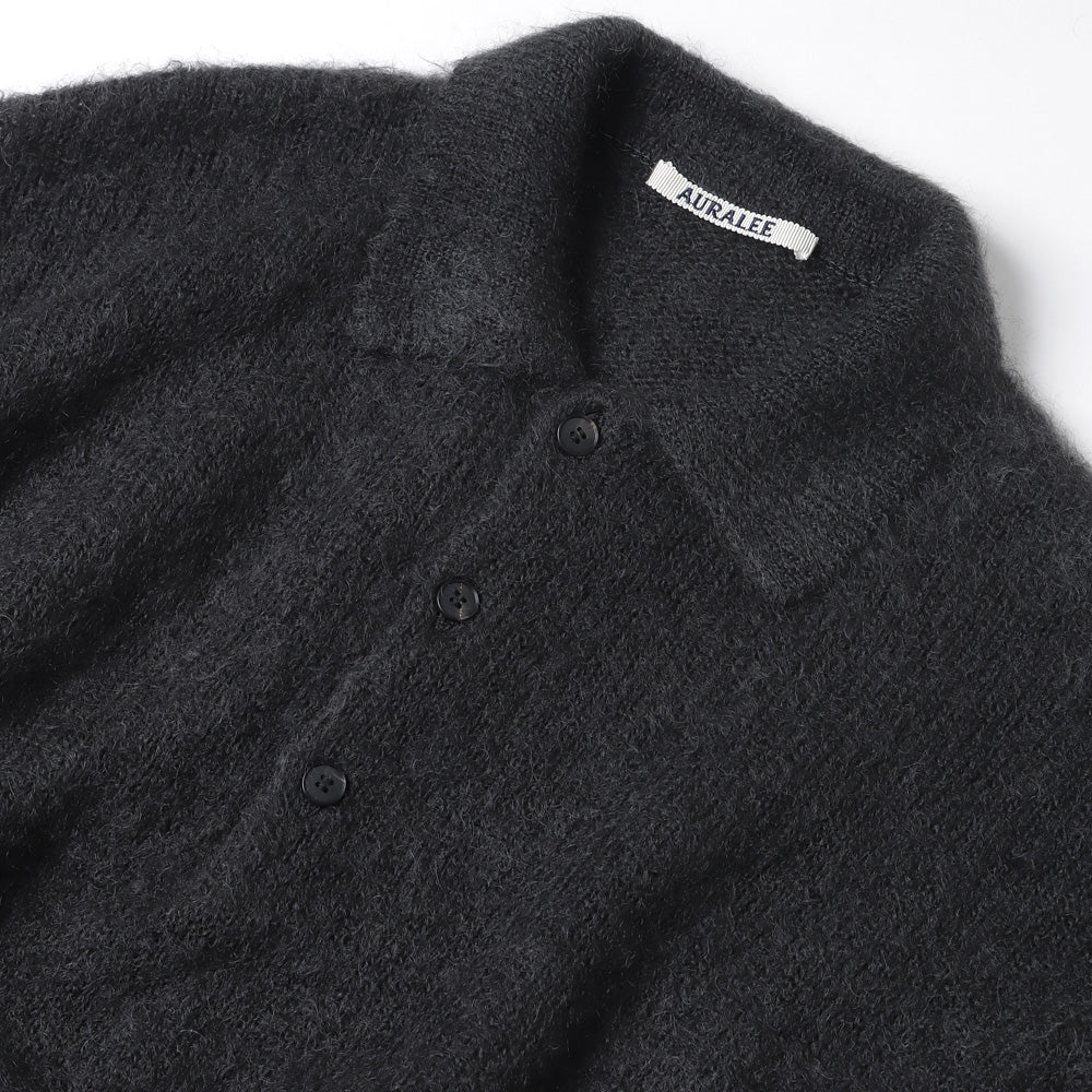 AURALEE(オーラリー)】BRUSHED SUPER KID MOHAIR KNIT POLO (A23AP03KM 