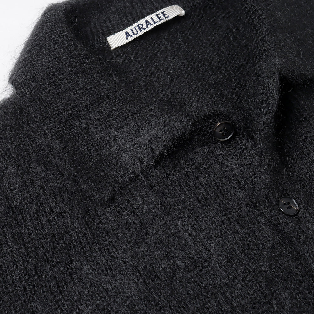 AURALEE(オーラリー)】BRUSHED SUPER KID MOHAIR KNIT POLO (A23AP03KM