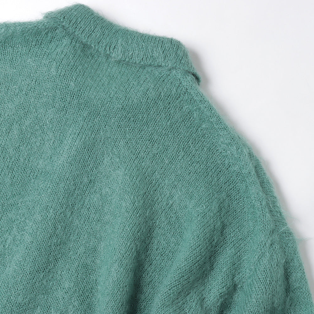 AURALEE(オーラリー)】BRUSHED SUPER KID MOHAIR KNIT POLO (A23AP03KM
