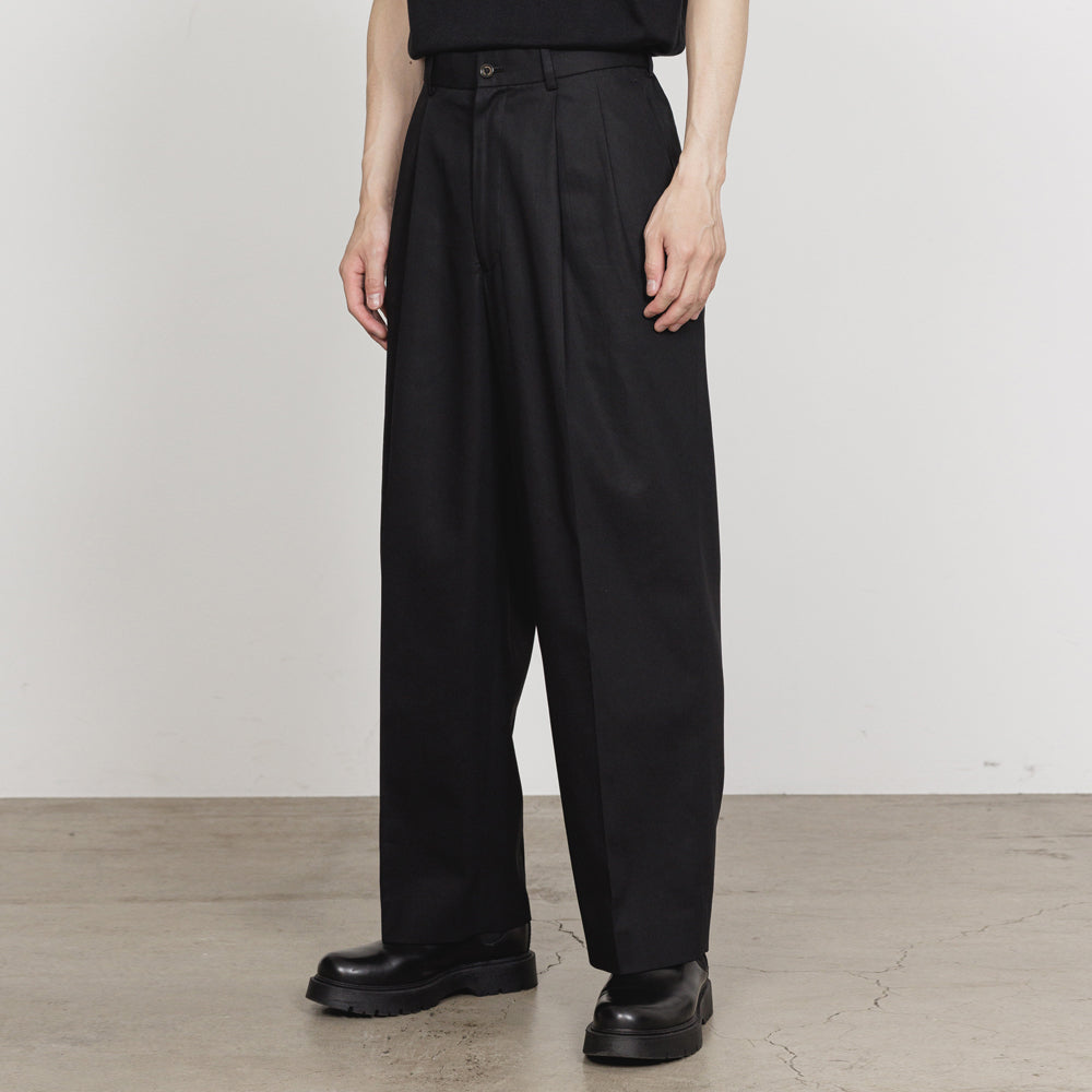 CLASSIC FIT DOUBLE PLEATED TROUSERS ORGANIC VOILE YARN TWILL