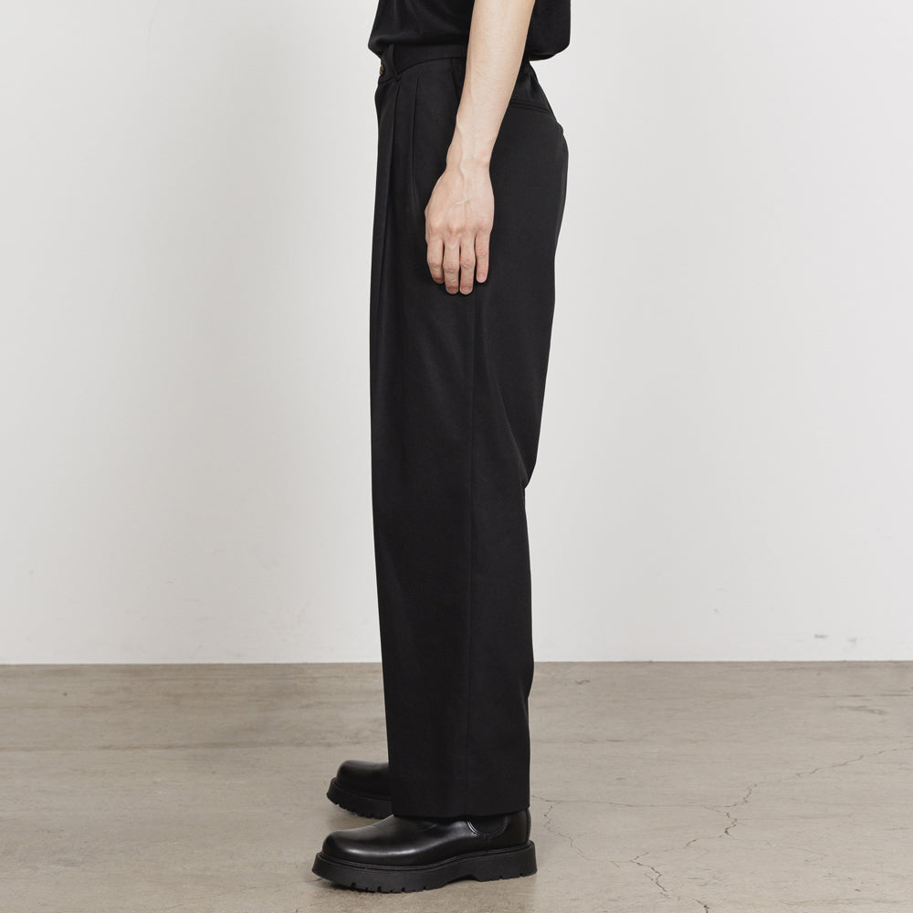 CLASSIC FIT DOUBLE PLEATED TROUSERS ORGANIC VOILE YARN TWILL